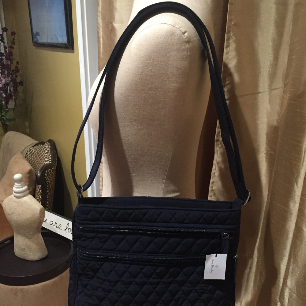NWT Vera Bradley Navy Blue Triple Zip Hipster